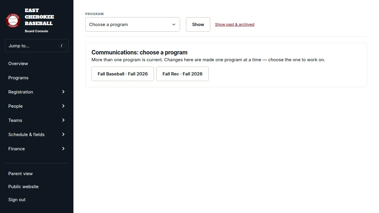 Communications panel for automated notifications